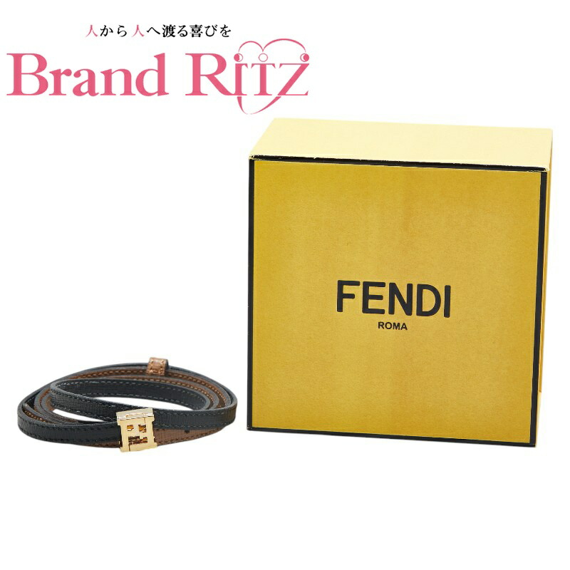 フェンディ セレリア レザー メタル ダブル ブレスレット 2連 ゴールド フェンディ セレリア レザー メタル ダブル ブレスレット 2連
