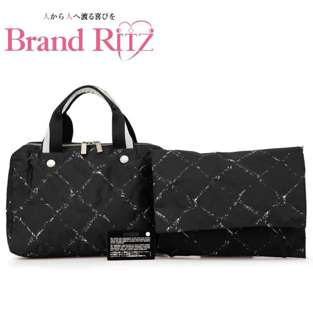 中古 ABランク シャネル 旧トラベルライン ハンドバッグ ミニハンドバッグ ブラック ホワイト ナイロン CHANEL 【送料無料】【西神店】