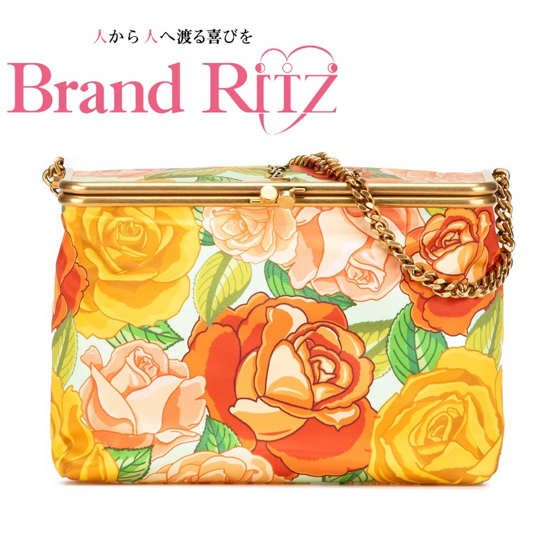 中古 サンローラン YSLロゴ 花 フラワー チェーン ワンショルダーバッグ サテン Aランク マルチカラー レディース SAINT LAURENT 【送料無料】【三田店】