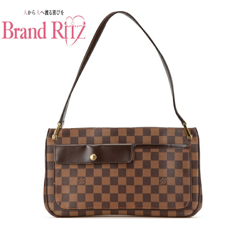 中古 ルイヴィトン ショルダーバッグ ABランク N51129 ダミエ オーバーニュ ブラウン ゴールド レディース LOUIS VUITTON 【送料無料】【西神店】
