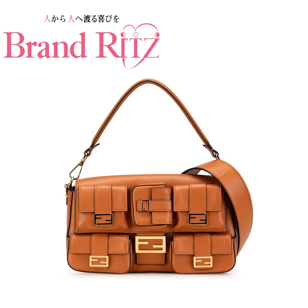 【この上なくお得!!引き換え証あり＆10％OFF】中古 フェンディ マルチ衣嚢 バゲット ハンドバック ショルダーバッグ 2WAY 8BR808 なめし革 A価値づける 赤銅色 レディース FENDI 【貨物輸送無料】【三田店】