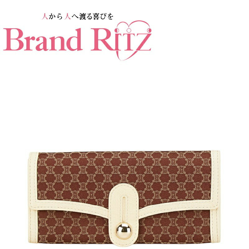 楽天市場】セリーヌ CELINE 長財布 M96 マカダム ブラウン 茶 PVC