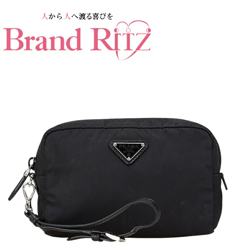 プラダ　ナイロンポーチ プラダ PRADA ポーチ ストラップ付き ナイロン 巾着ポーチ 小物