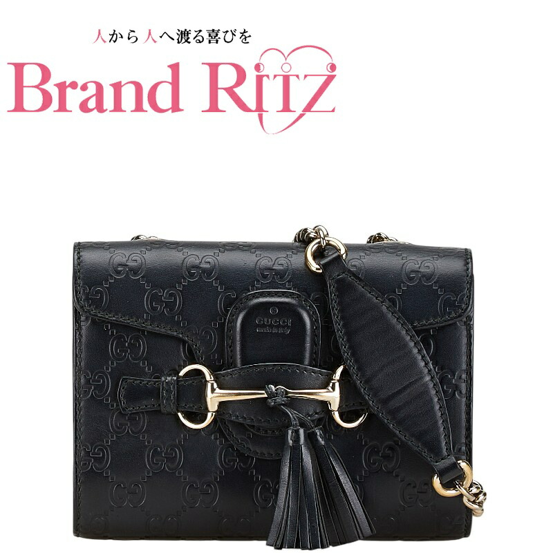 美品　GUCCI　グッチ　シマ　エミリー　チェーンショルダーバッグ　ホースビット GUCCI グッチ 〔ホースビット 〕エミリー 449636 チェーン