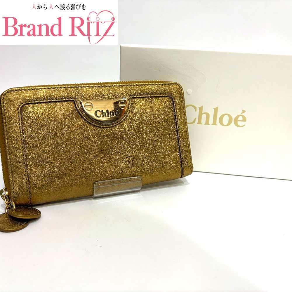 楽天市場】クロエ Chloe 長財布 リボンモチーフ ベージュxゴールド