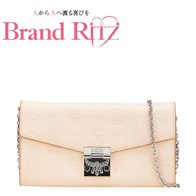 ジバ未使用　MCM エムシーエム　レザー三つ折り財布　ピンク　箱付き ウィメンズ 折財布・コインケース | MCM