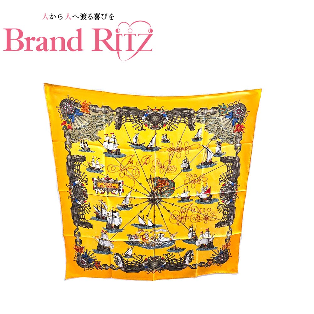 楽天市場】エルメス HERMES カレ90 シルク 夜の海に光る航路灯