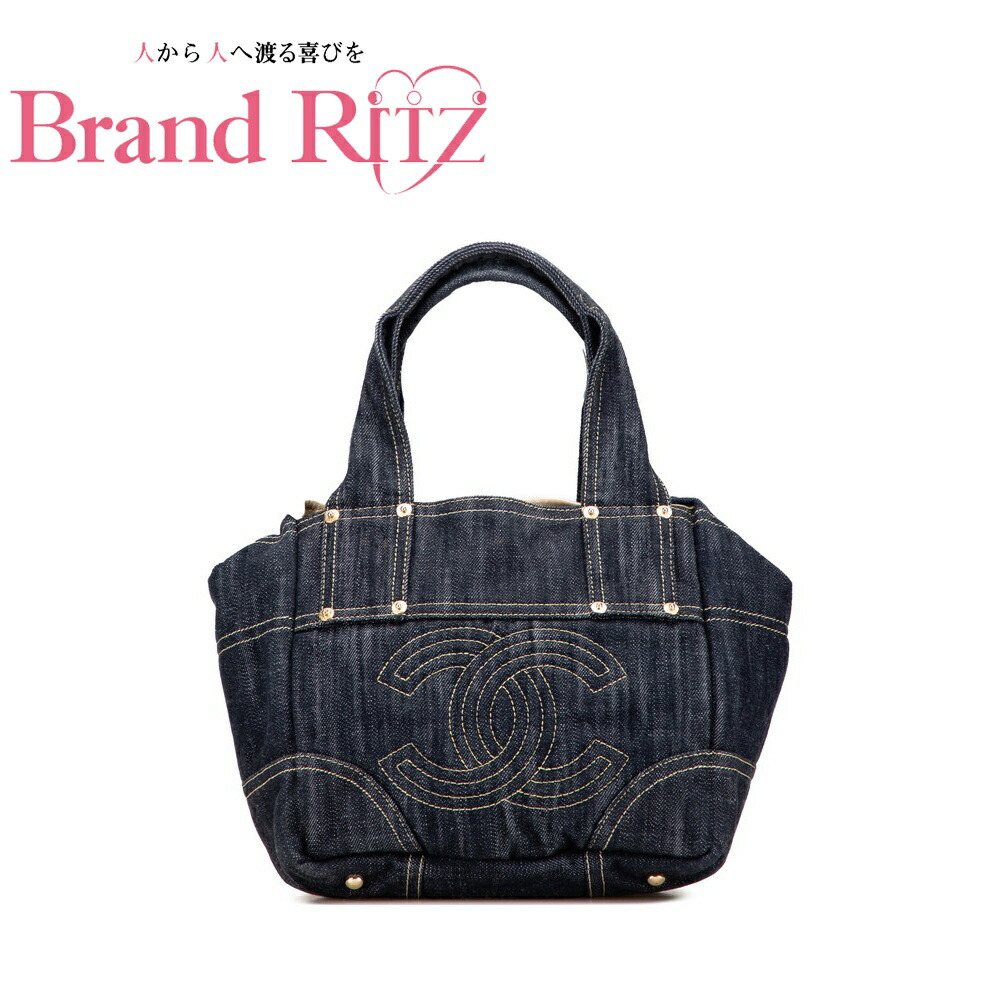 美品 シャネルCHANEL スパークリング デニム トートバッグ #10番台 美品 シャネル CHANEL レディース スパークリング デニム トート