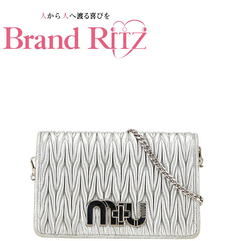 楽天市場】【美品】ミュウミュウ【MIUMIU】キルティングレザー