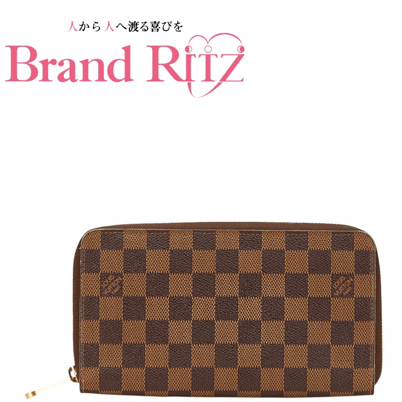 【この上なくお得!!引き換え証あり＆10％OFF】中古 良品 ルイ ヴィトン ダミエ ジッピー まとめ役 長金入れ N60003 AB位置づける 赤銅色 メンズLOUIS VUITTON 【貨物輸送無料】【三田店】