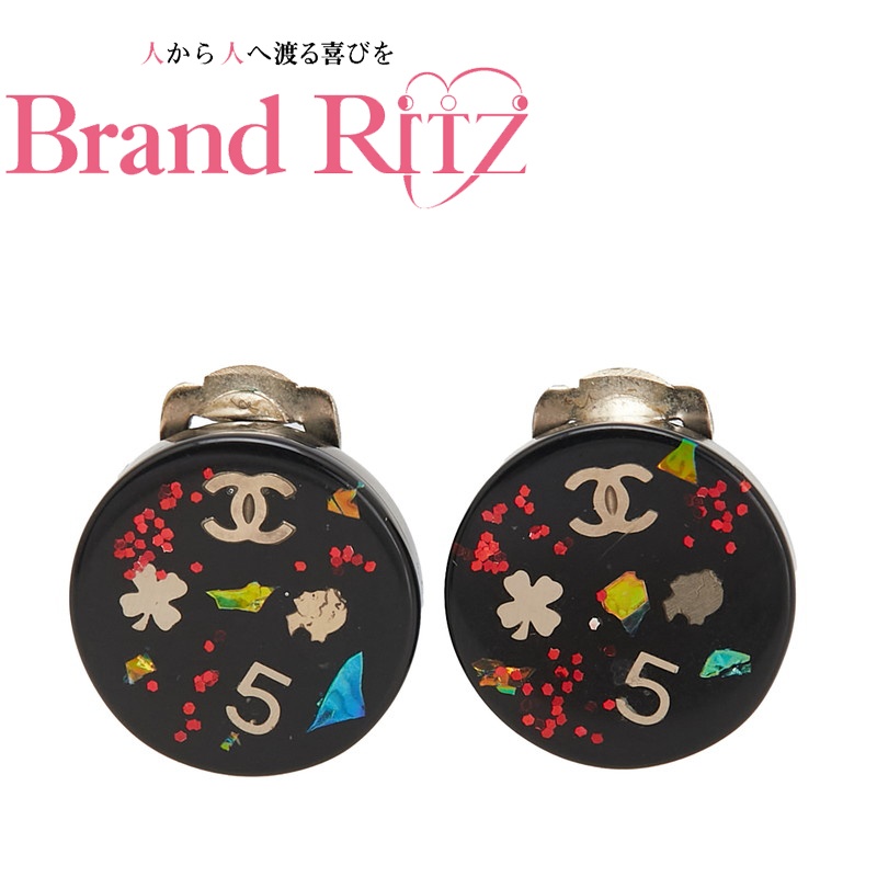 中古 シャネル ココマーク 御姉さん クローバー 5 ラウンド イヤリング 黒いこと マルチ色合い 可塑性物質 メッキ レディース AB価値づける CHANEL  【貨物輸送無料】【西神店】