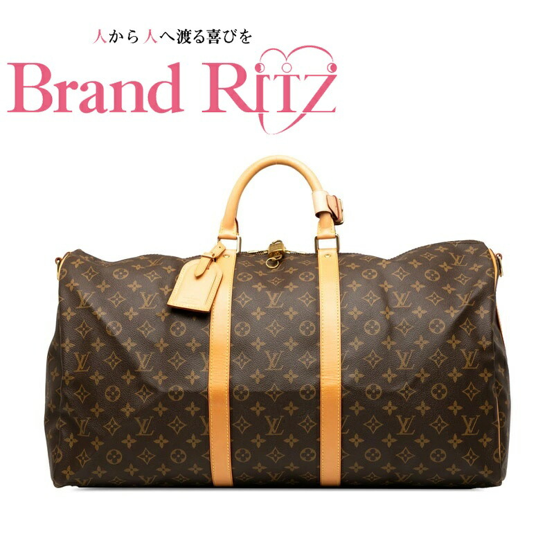 中古 良品 ルイ ヴィトン モノグラム キーポル バンドリエール55 ボストンバッグ ショルダーバッグ 2WAY M41414 ABランク ブラウン レディース LOUIS VUITTON 【送料無料】【三田店】