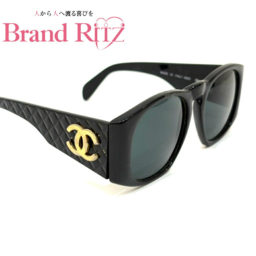【美品】シャネル ココマーク サングラス ブラック ゴールドロゴ 中古・古着通販】CHANEL (シャネル) ココマーク サングラス ブラック