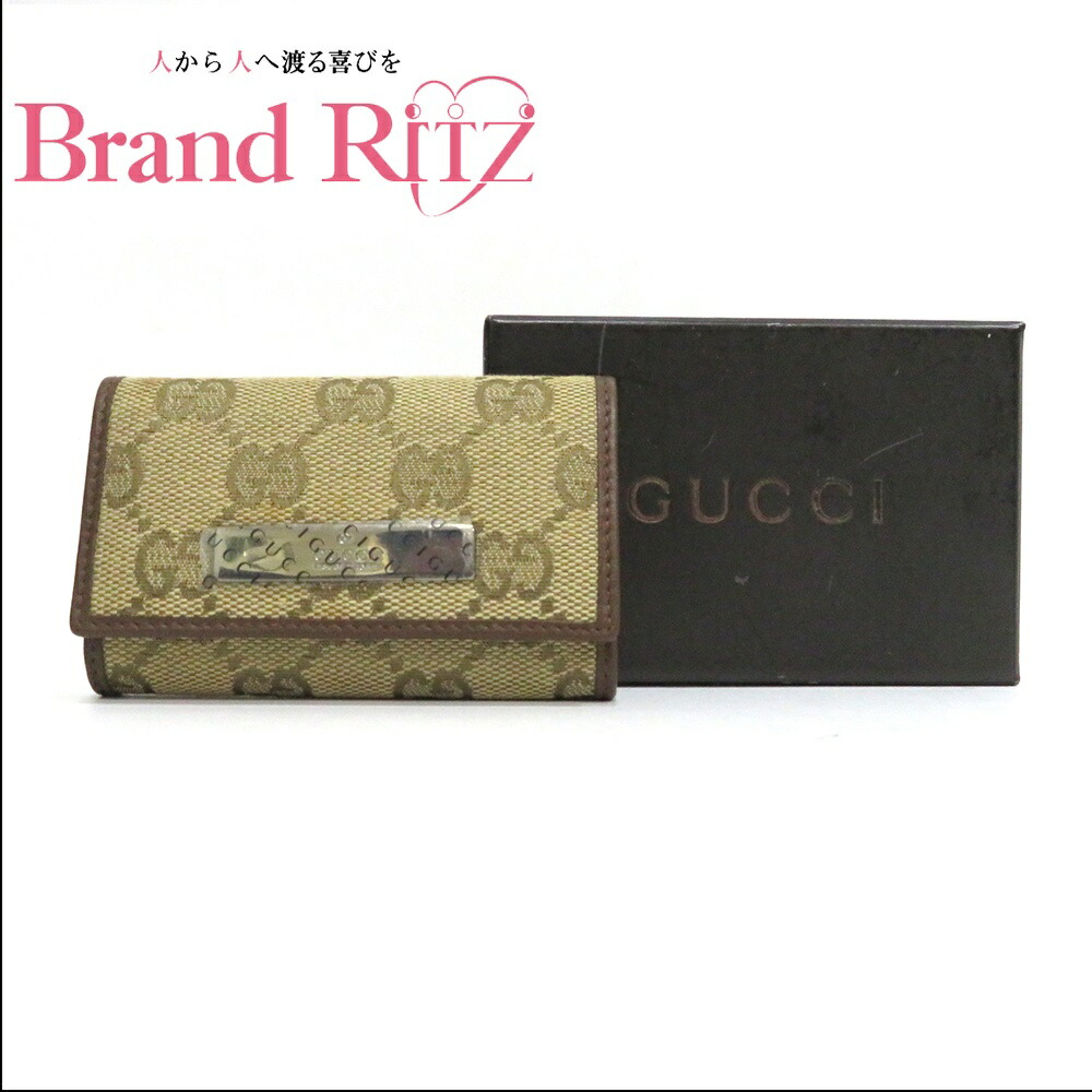 楽天市場】GUCCI グッチ GGキャンバス レザー 6連キーケース カーキ