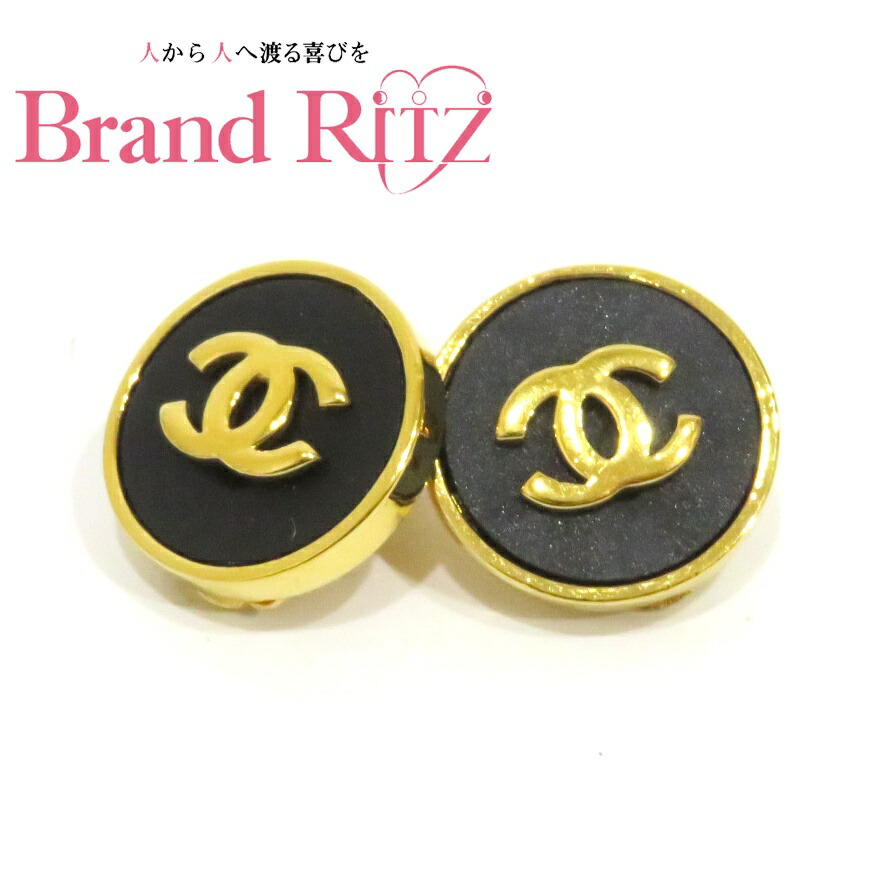 中古 美品 シャネル ゴールドメッキ イヤリング 26 ココマーク ブラック 刻印有り レディース CHANEL 【送料無料】【西神店】