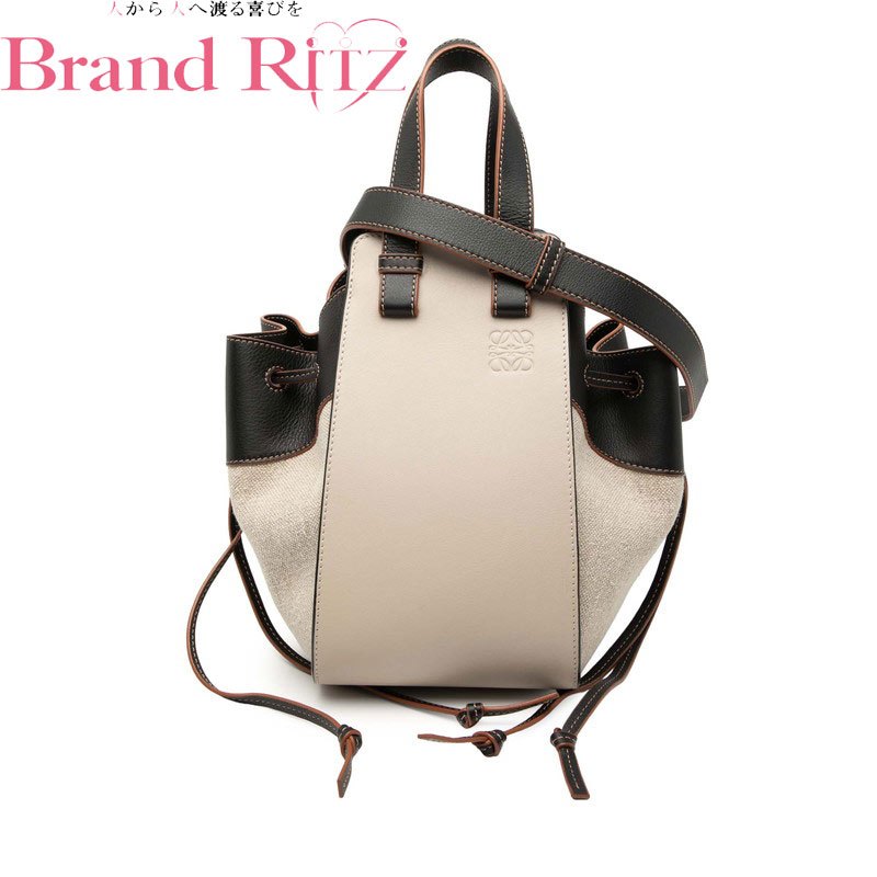 中古 ロエベ A価値づける ハンモック スモール ハンドバック ショルダーバッグ 2WAY ベージュ マルチ色合い なめし革 レディース LOEWE 【貨物輸送無料】【三田店】