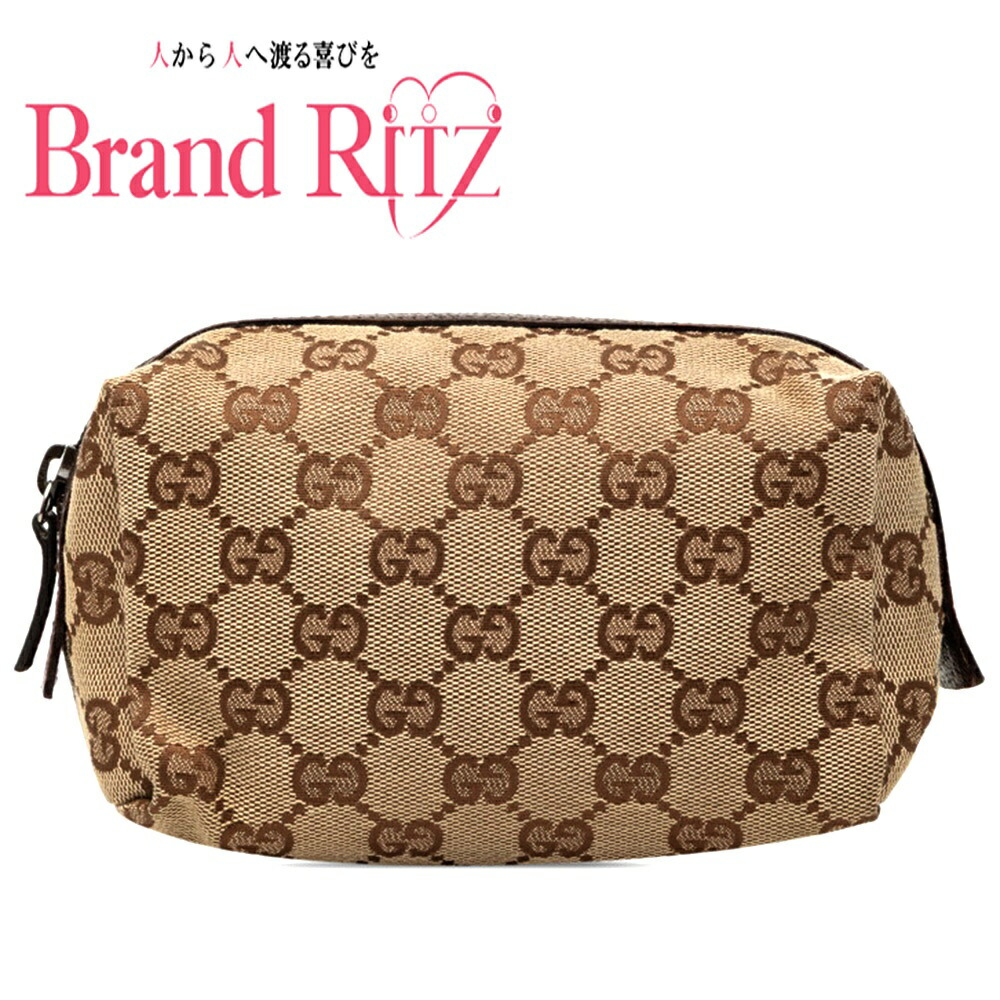 【この上なくお得!!引き換え証あり＆10％OFF】中古 グッチ GG帆布 車寄せ 29595 ベージュ 赤銅色 帆布 なめし革 レディース GUCCI 【貨物輸送無料】【名谷店】
