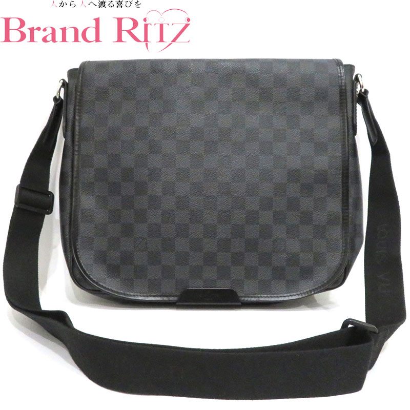中古 良品 ルイ ヴィトン ダミエグラフィット ショルダーバッグ N58029 ブラック レザー メンズ LOUIS VUITTON 【送料無料】【三田店】