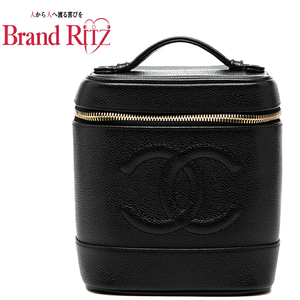 中古 シャネル ココマーク バニティバッグ ハンドバッグ ブラック キャビアスキン レディース CHANEL 【送料無料】【名谷店】