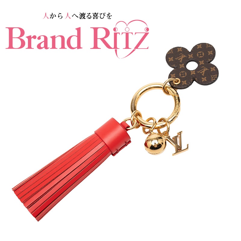 【この上なくお得!!引き換え証あり＆10％OFF】中古 ルイ ヴィトン モノグラム タッセル 御徒面子惹きつける キーホルダー M63087 赤いこと 赤銅色 なめし革 メッキ レディース LOUIS VUITTON 【貨物輸送無料】【名谷店】中古
