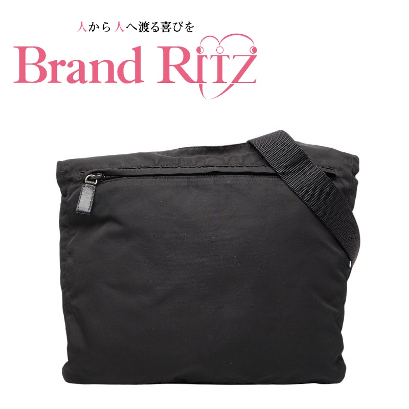 中古 プラダ ショルダーバッグ V218 ブラック ナイロン メンズ レディース PRADA 【送料無料】【西神店】｜ブランド　リッツ