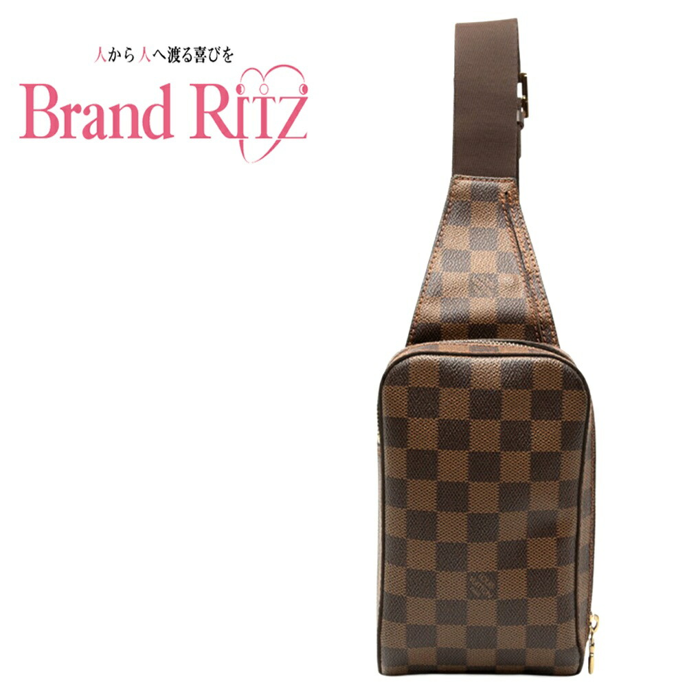 中古 ルイ ヴィトン ダミエ 上半身御徒面子 酉の方角御徒面子 ショルダーバッグ N51194 赤銅色 PVC なめし革 レディース LOUIS VUITTON 【貨物輸送無料】【名谷店】