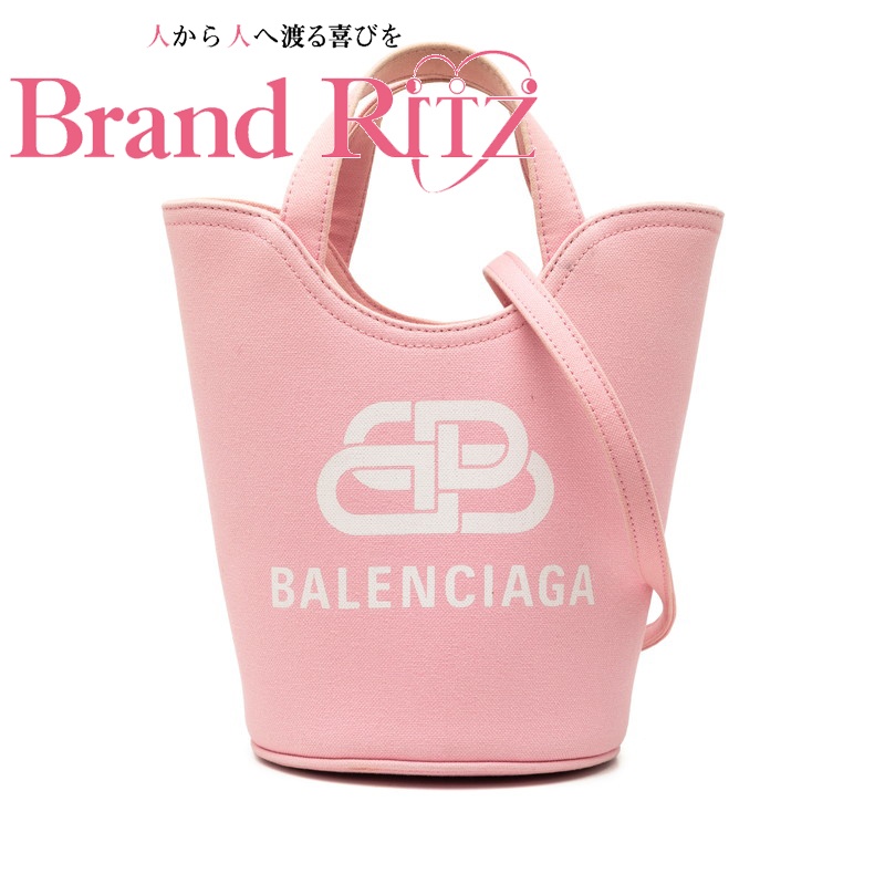 中古 バレンシアガ ハンドバッグ ショルダーバッグ バケット ウェーブ XS 2WAY 619979 ピンク キャンバス レディース BALENCIAGA 【送料無料】【西神店】｜ブランド　リッツ 18,318円