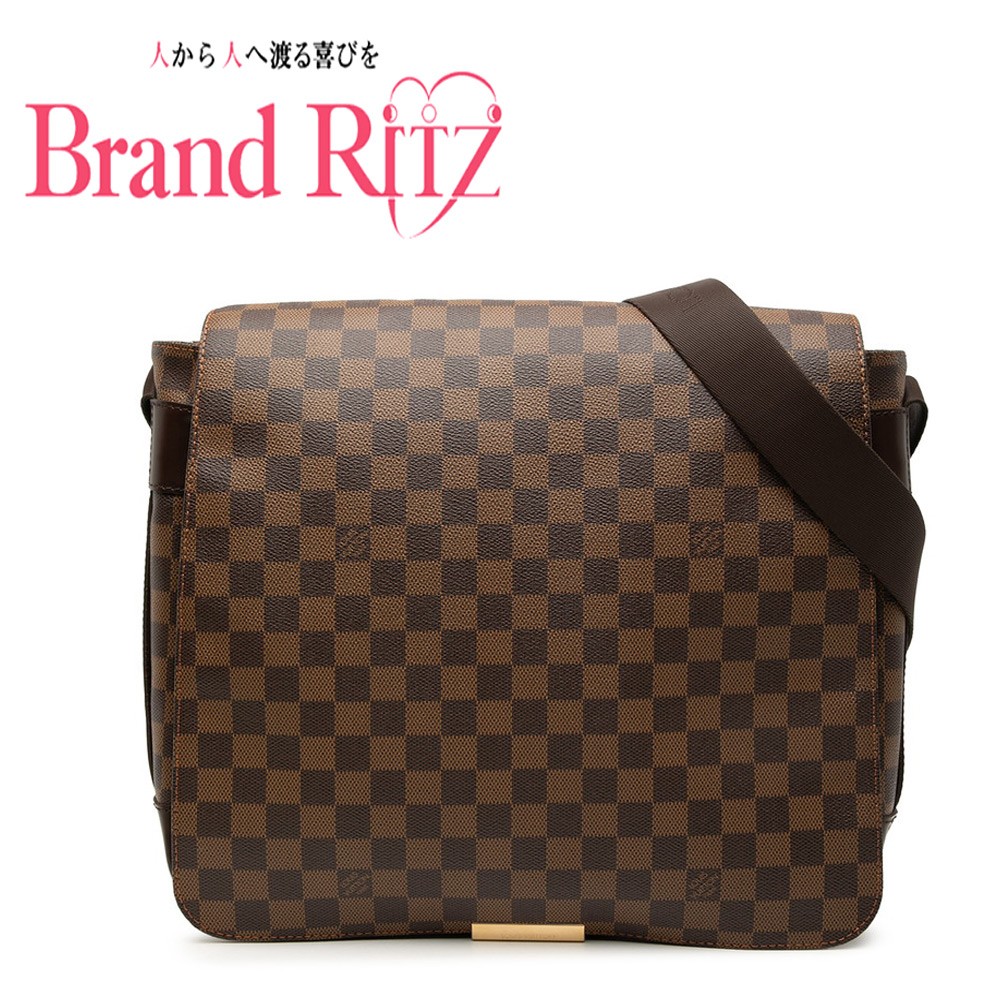 中古 ルイ ヴィトン ダミエ 曲がった掛け ショルダーバッグ N45258 赤銅色 PVC なめし革 メンズ LOUIS VUITTON  【貨物輸送無料】【名谷店】
