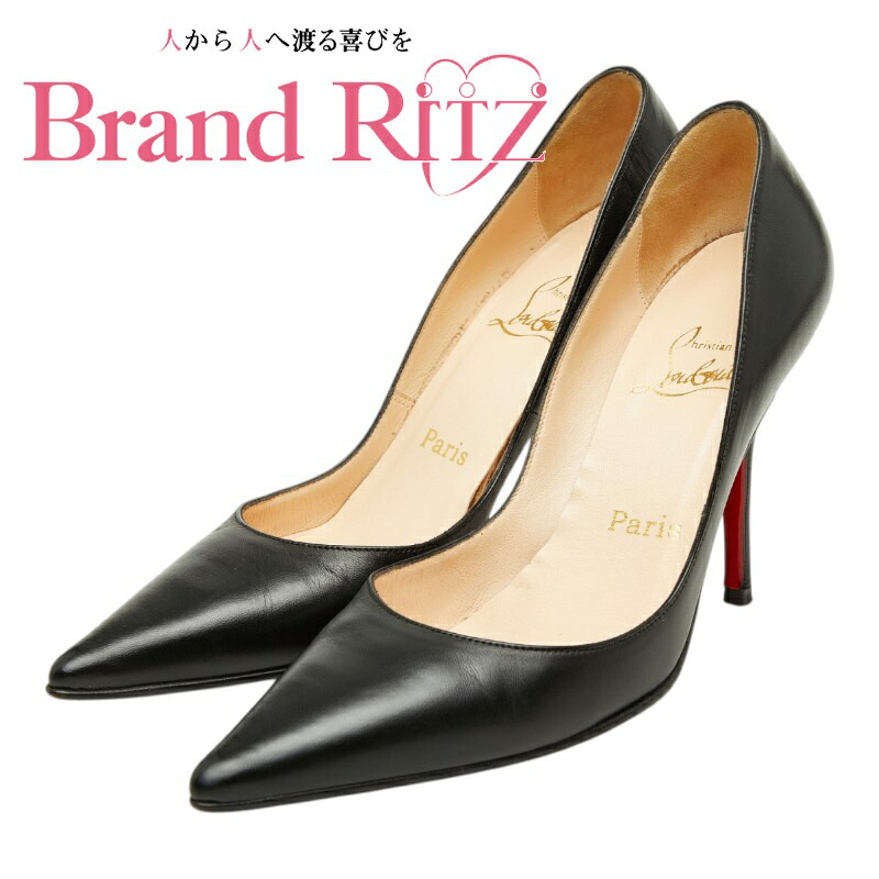 中古 クリスチャンルブタン ポインテッドトゥ パンプス サイズ36 1/2 ブラック パテントレザー レディース Christian Louboutin 【送料無料】【西神店】｜ブランド　リッツ