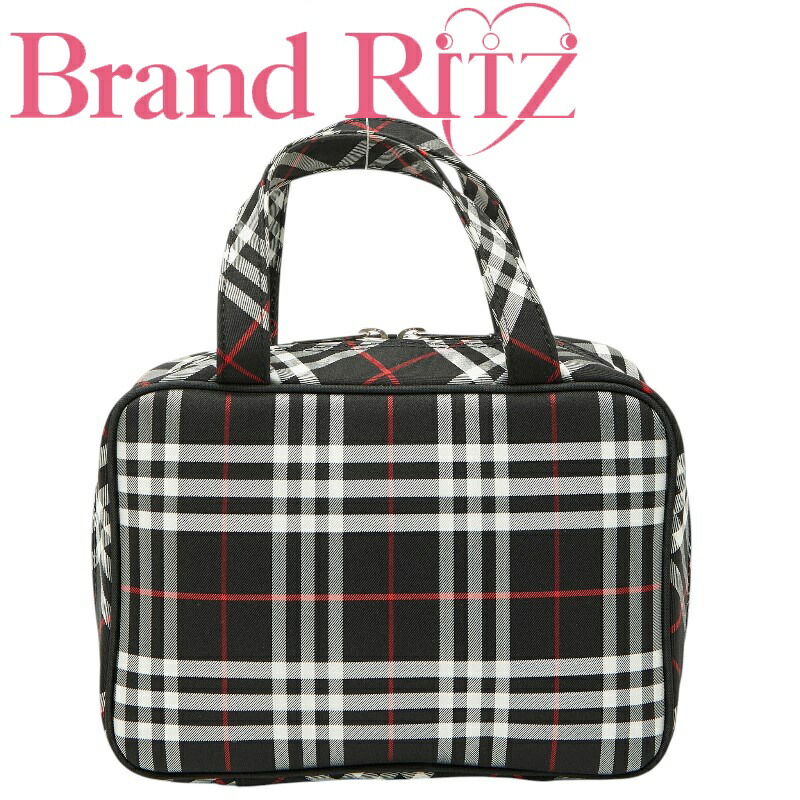中古 バーバリー 美品 ノバチェック ハンドバック 黒いこと ナイロン レディース BURBERRY 【貨物輸送無料】【西神店】