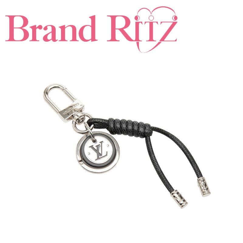 【この上なくお得!!引き換え証あり＆10％OFF】中古 ルイ ヴィトン ダミエ グラフィット 御徒面子引きつける キーホルダー なめし革索条 M67224 黒いこと しろがね色 金属元素 PVC レディース LOUIS VUITTON 【貨物輸送無料】【西神店】