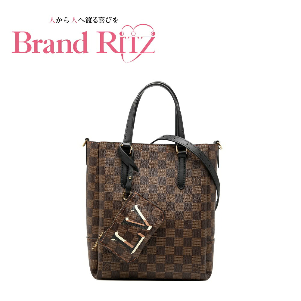 中古 ルイヴィトン ダミエ ベルモントNV BB ハンドバック ショルダーバッグ 2WAY N60348 赤銅色 PVC なめし革 レディース LOUIS VUITTON 【貨物輸送無料】【西神店】