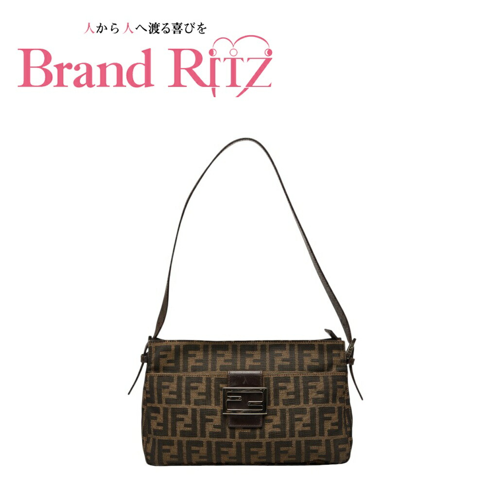 中古 フェンディ ズッカ 一ショルダーバッグ 26566 赤銅色 帆布 なめし革 レディース FENDI 【貨物輸送無料】【三田店】