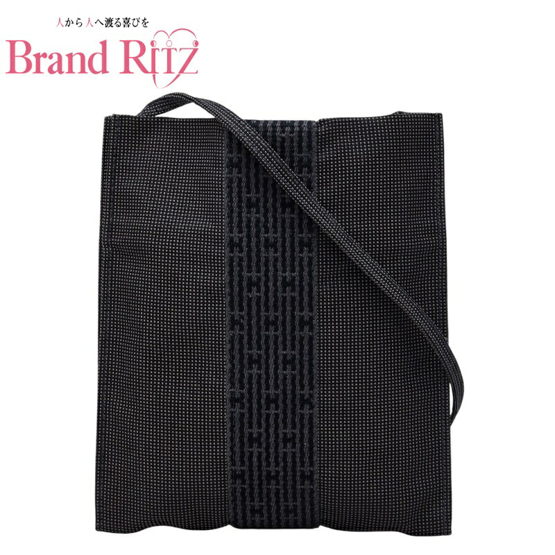中古 エルメス 叫びごえ生産ライン 曲がった掛け ショルダーバッグ ポシェット 薄墨色 帆布 レディース HERMES 【貨物輸送無料】【西神店】
