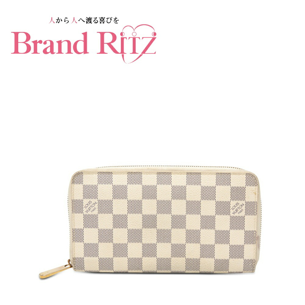 中古 ルイ ヴィトン ダミエ アズール ジッピー まとめ役 長紙入れ N60012 白いこと PVC なめし革 レディース LOUIS VUITTON 【貨物輸送無料】【西神店】