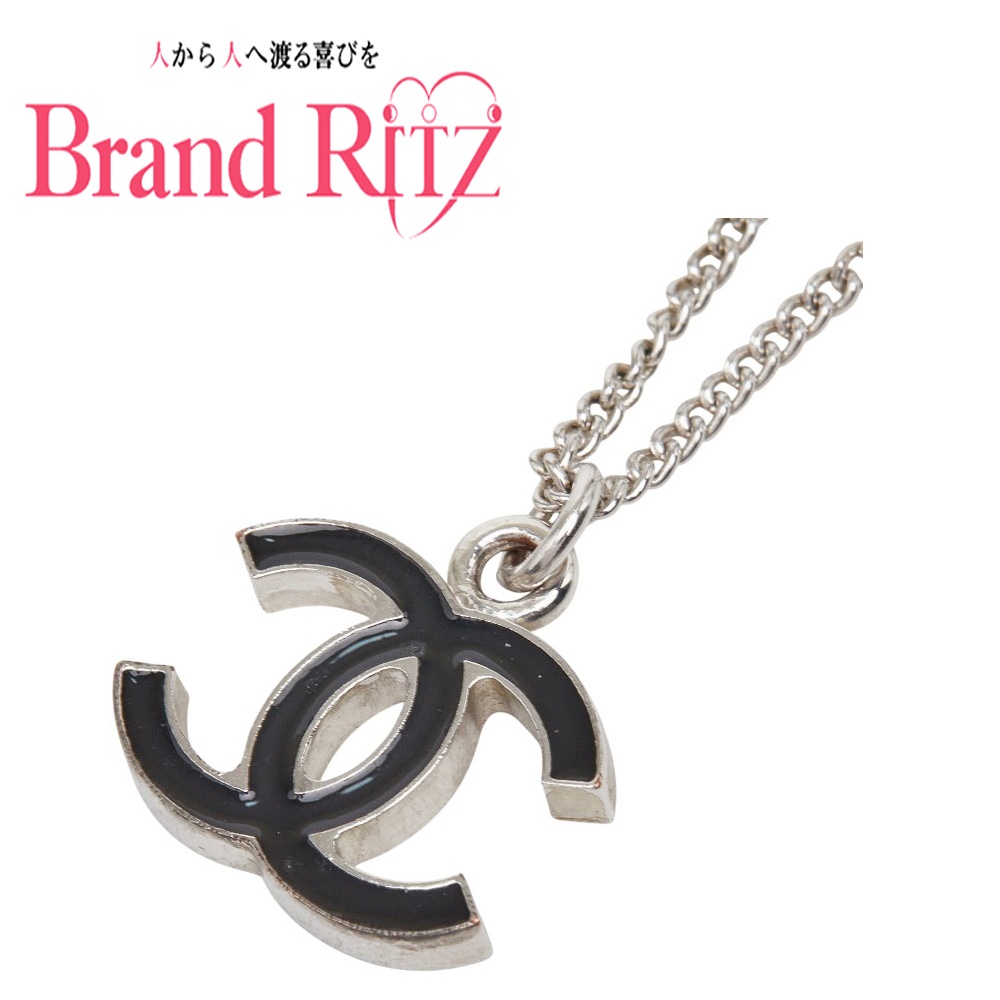 中古 シャネル ココマーク ネックレス シルバー ブラック メタル レディース CHANEL 【送料無料】【名谷店】|ブランド リッツ