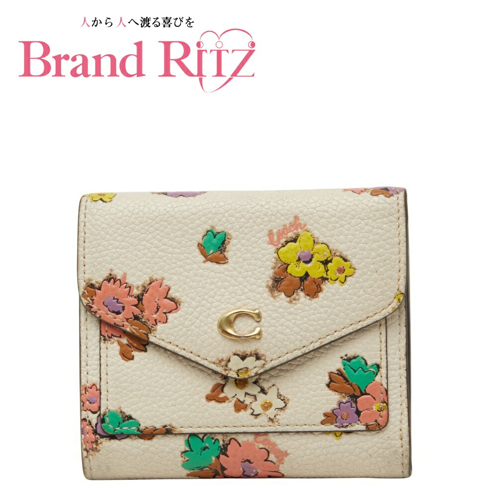 中古 コーチ 三つ折り財布 アイボリー マルチカラー レザー レディース COACH 【送料無料】【西神店】｜ブランド　リッツ