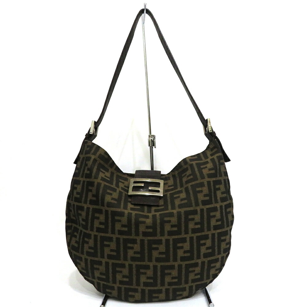 中古 フェンディ マンマバケット ズッカ柄 ABランク キャンバス ショルダーバッグ ワンショルダー FENDI レディース 【送料無料】【西神店】