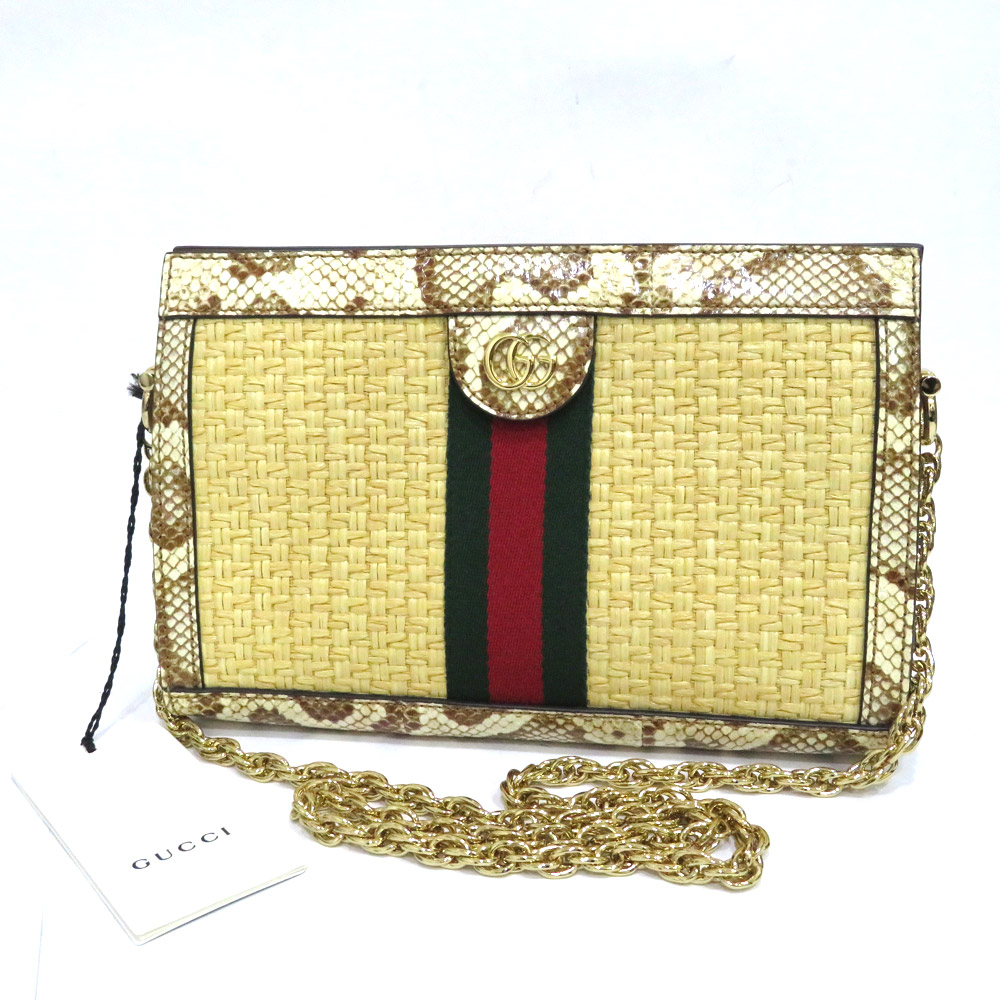 【アシ】　GUCCI グッチ GG柄 巾着バッグ ゴールドチャーム付き GUCCI グッチ シェリーライン チャーム GGプラス 巾着