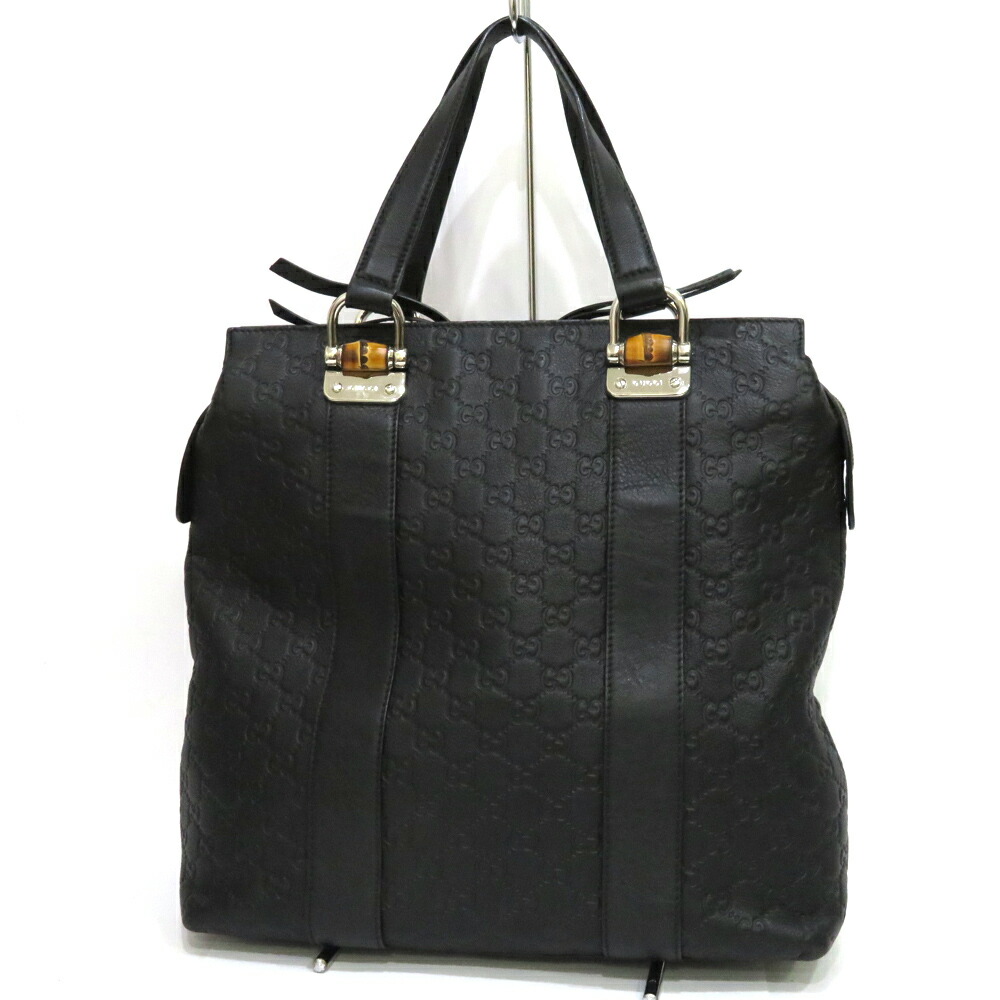 中古 グッチ バンブー グッチシマ トートバッグ ABランク 355773 メンズ ブラック 黒 GUCCI 【送料無料】【名谷店】