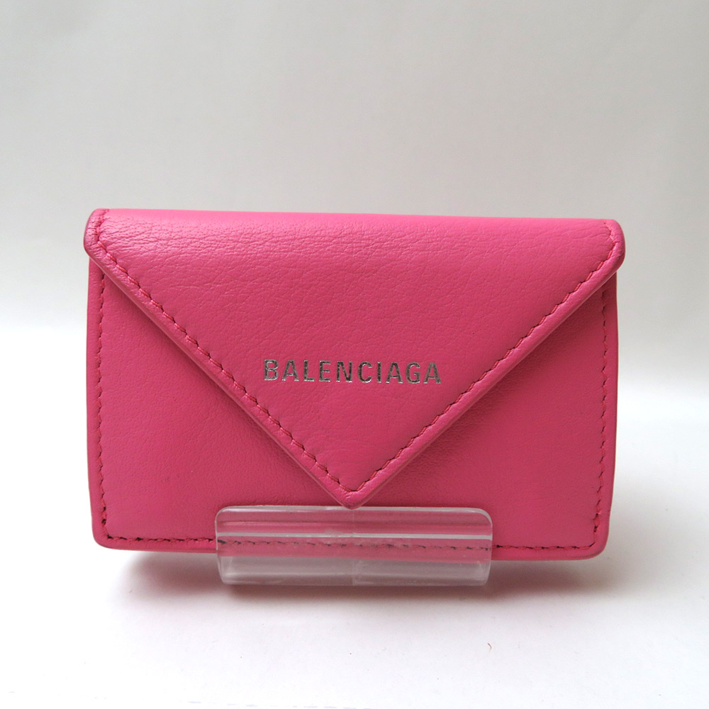 バレンシアガ BALENCIAGA 財布 ペーパーミニウォレット レザー ラメ BALENCIAGA バレンシアガ 財布 三つ折り ペーパー ミニ