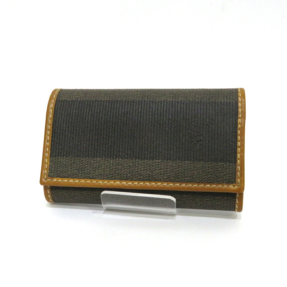 FENDI キーケース ショッパー付 あんしん鑑定可 FENDI〉【日本限定】グレーファブリックキーケース (FENDI/キー