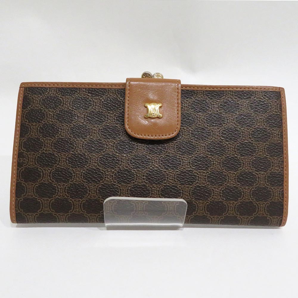 楽天市場】【財布】CELINE セリーヌ マカダム柄 がま口長財布 ガマ口長