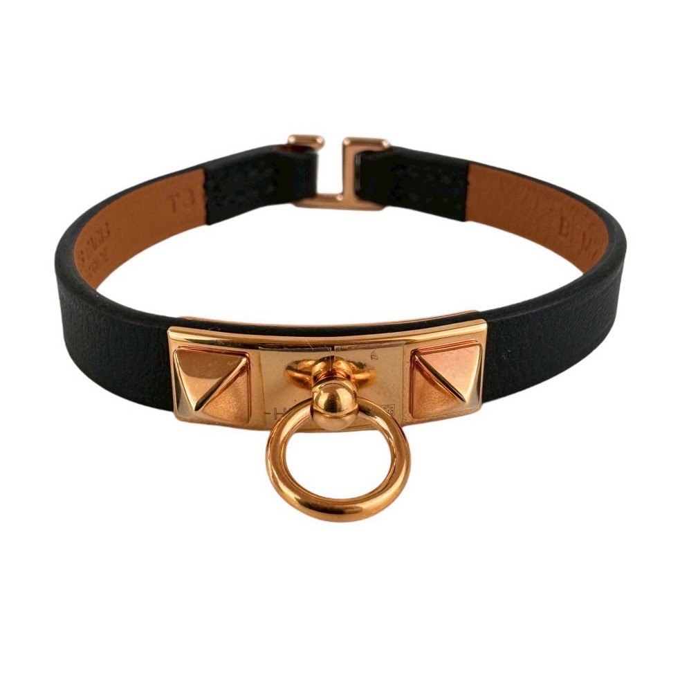 【美品】HERMES エルメス　レザーブレスレット　バングル　③ 王道ブレスレット♪【HERMES】エルメス レザーブレスレット