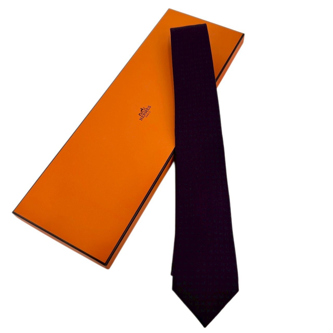 楽天市場】エルメス HERMES ネクタイ H織りタイ 7cm シルク マリン