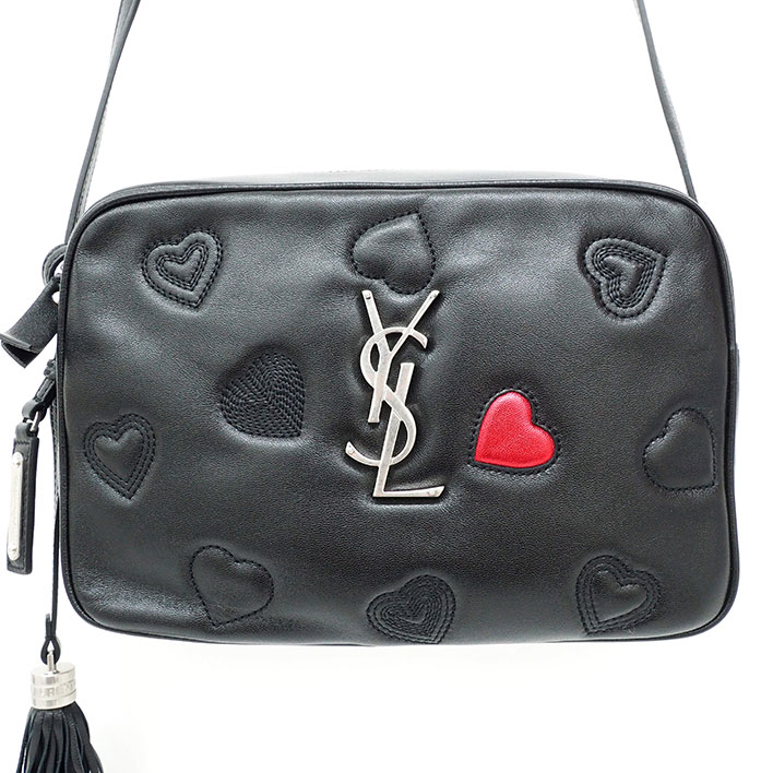 Yves Saint Lau Ysl Logo Hung Diagonally Cross Body Heart Sch Fringe Charm 512597 0j416 1091 Shoulder Bag