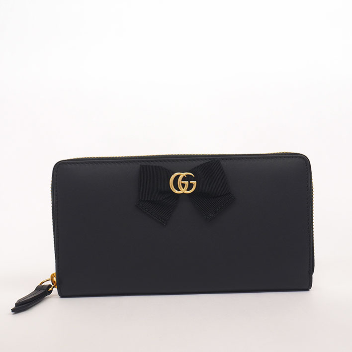 【返品OK】【美品】グッチ GG ジップアラウンドウォレット リボン 日本限定 GGマーモント 435819・0959 レディース 【長財布（小銭入れあり）】｜ブランドショット東京 20,860円