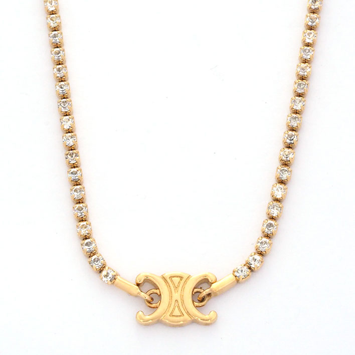 楽天市場】CELINE セリーヌ トリオンフ ラインストーン ネックレス