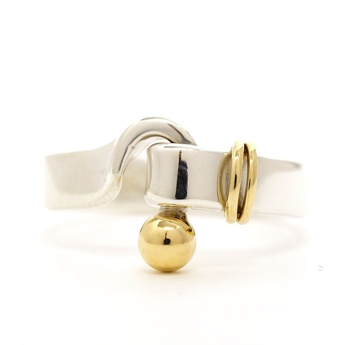 【返品OK】【中古】ティファニー TIFFANY&Co. フックアンドアイ リング レディースジュエリー アクセサリー ギフト プレゼント シルバー/K18YG5号 6号 7号 8号 9号 10号 11号 12号 13号 14号 15号 16号 17号 18号【指輪】