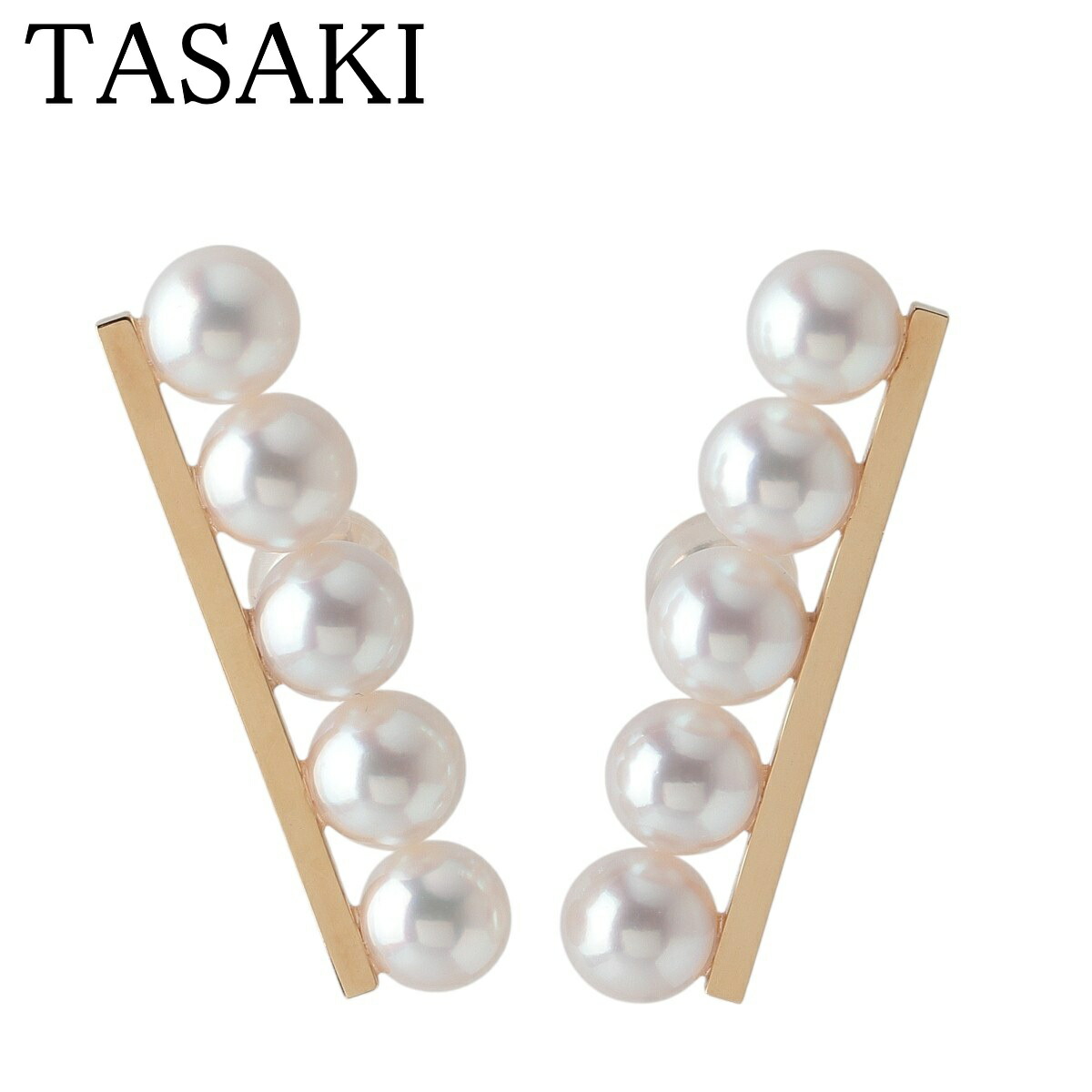 22/美品 田崎真珠 タサキ K18YG 750 バランスプラス パール ピアス 22/美品 田崎真珠 タサキ K18YG 750 バランスプラス パール
